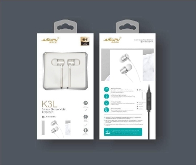 Picture of HEADPHONE-JUYUPU K3L Super Bass Crystal CLEAR SOUNDEarphone - Headphone - Ear Phone(Silver)