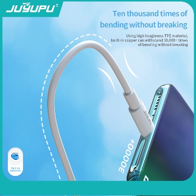 Picture of PD Cable -JUYUPU Type C to Apple 30W orginal PD Cable  Type C To Apple Cable Type C To lightning Fast Charging Cable Support 6A White 1.2M(TYPE-C to Apple)