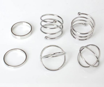 Picture of 6 Pcs/Set Finger Ring Set Punk Knuckle Rings For Women'S Fashion - Finger Ring - Ring For Girls - Ring S