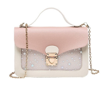 Picture of Women Mini Square Shoulder Bag Sequined Crossbody Clutch Wallet Fashion Designer Handbag PU Leather