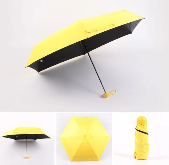 Picture of Portable Mini Capsule Case Sun Rain Umbrella 5 Fold Umbrella