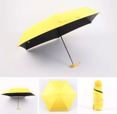 Picture of Portable Mini Capsule Case Sun Rain Umbrella 5 Fold Umbrella
