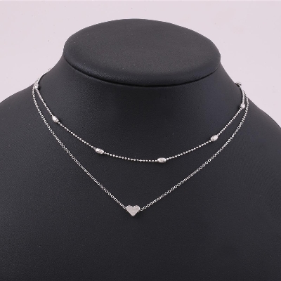 Picture of Copper peach heart multi-layer simple necklace for women fashion