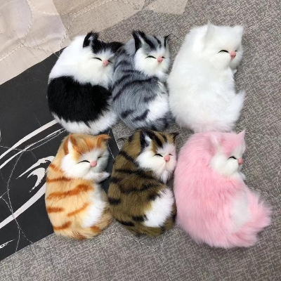 Picture of Mobile phone case accessories cat creative mobile phone case simulation cat jewelry ornaments doll accessories