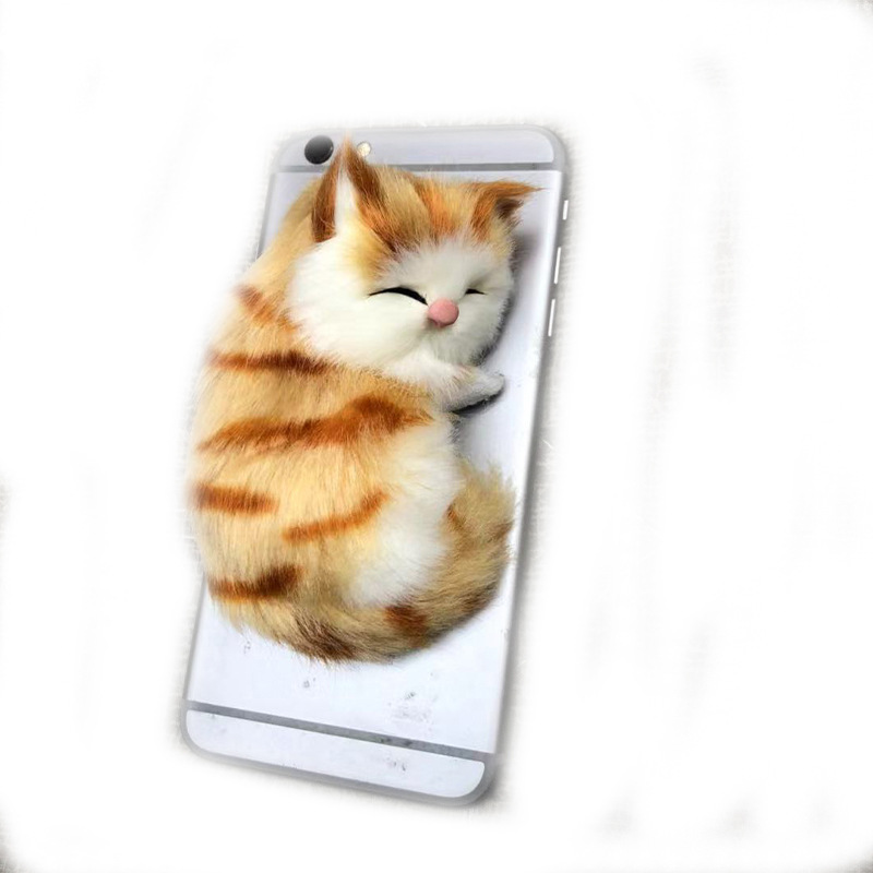 Picture of Mobile phone case accessories cat creative mobile phone case simulation cat jewelry ornaments doll accessories