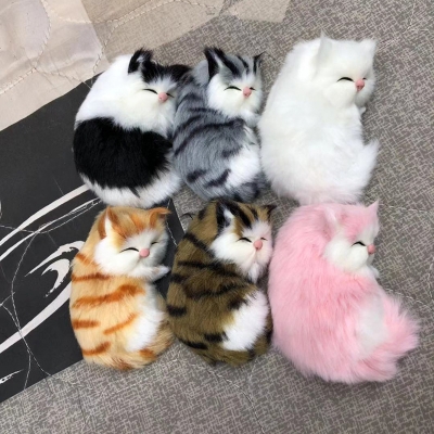 Picture of Mobile phone case accessories cat creative mobile phone case simulation cat jewelry ornaments doll accessories