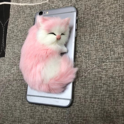 Picture of Mobile phone case accessories cat creative mobile phone case simulation cat jewelry ornaments doll accessories