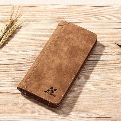 Picture of Hengsheng Long Men'S Wallet Retro Casual Brand Wallet Korean Clutch Large Capacity Frosted Card Holder Mobile Holder Men'S Long Wallet - Wallet For Men