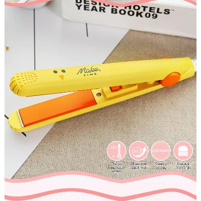 Picture of 2 In 1 Straightening And Curling Iron Mini Hair Straightener Titanium Temperature Usb