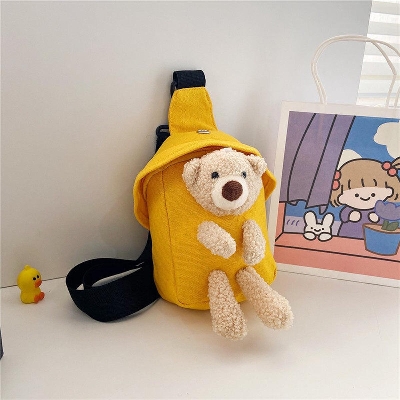 Picture of Chaldean Bag Cute Little Bear Chest Bag Korean Men And Women Mini Canvas Bag For Gift And Fashion - Bag
