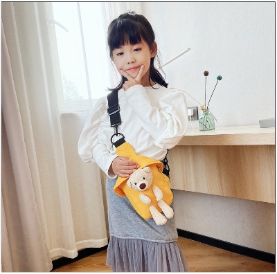 Picture of Chaldean Bag Cute Little Bear Chest Bag Korean Men And Women Mini Canvas Bag For Gift And Fashion - Bag