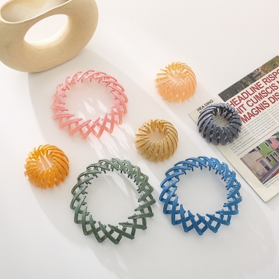 Picture of Bird's nest hair ring hair clip female disk hair artifact back hair card simple mea head catch pin handle headband