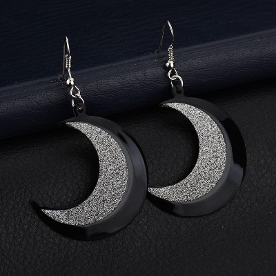 Picture of 1 Pair personality moon teeth retro ladies scrub earrings for women's Fashion