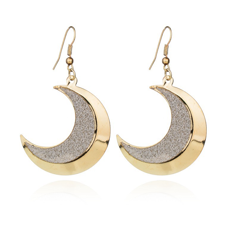 Picture of 1 Pair personality moon teeth retro ladies scrub earrings for women's Fashion
