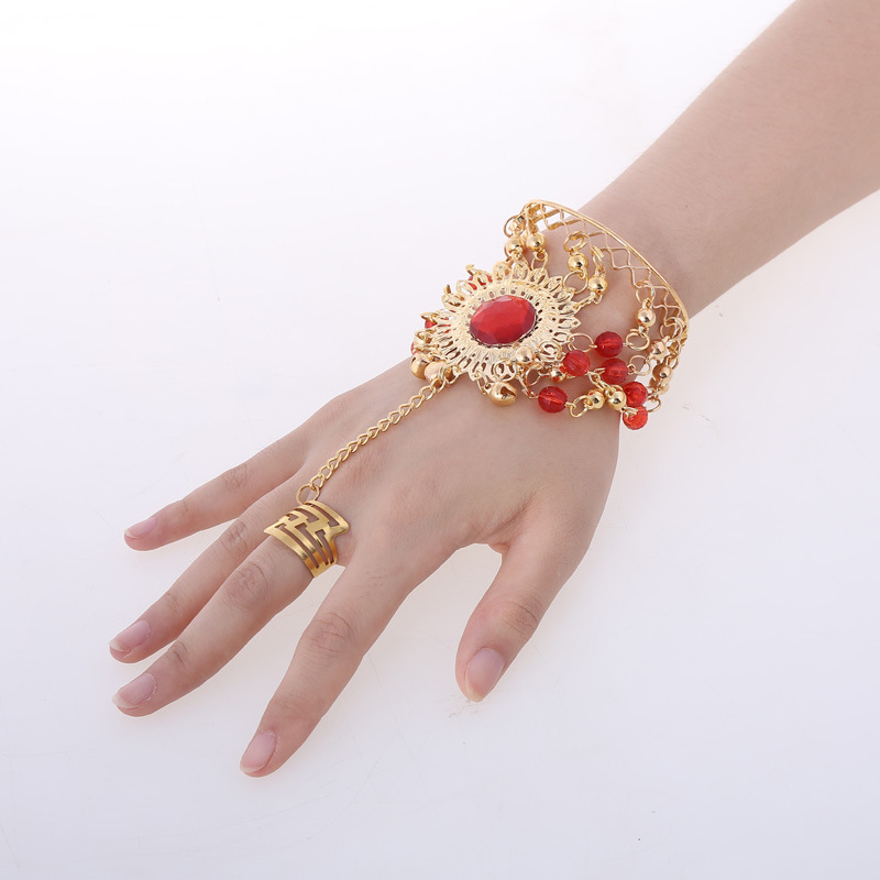 Picture of Ethnic Trendy Shiny bracelate with Finger Ring Set