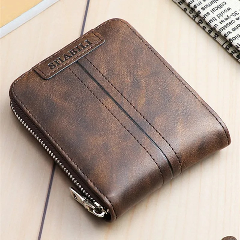 Picture of SHABILI PU Leather Fashionable Men's Zipper with Card Holder Short Wallet