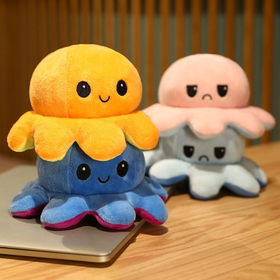 Picture of 1 Piece Cute Octopas Double Colour Flip baby Cotton Soft Doll- 20cm