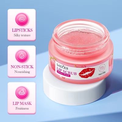 Picture of SADOER Honey Peach Coffee Bean & Avocado Hydrates Lip Scrub- 20g