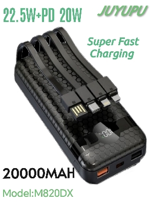 Picture of JUYUPU_M820DX  22.5W+PD digital display Super Fast Charging 20000mAh  Power Bank Compact Portable Fast Charging External Battery Charger 20000mAh Powerbank  100% Authentic_Orginal_powerbank_fastcharging