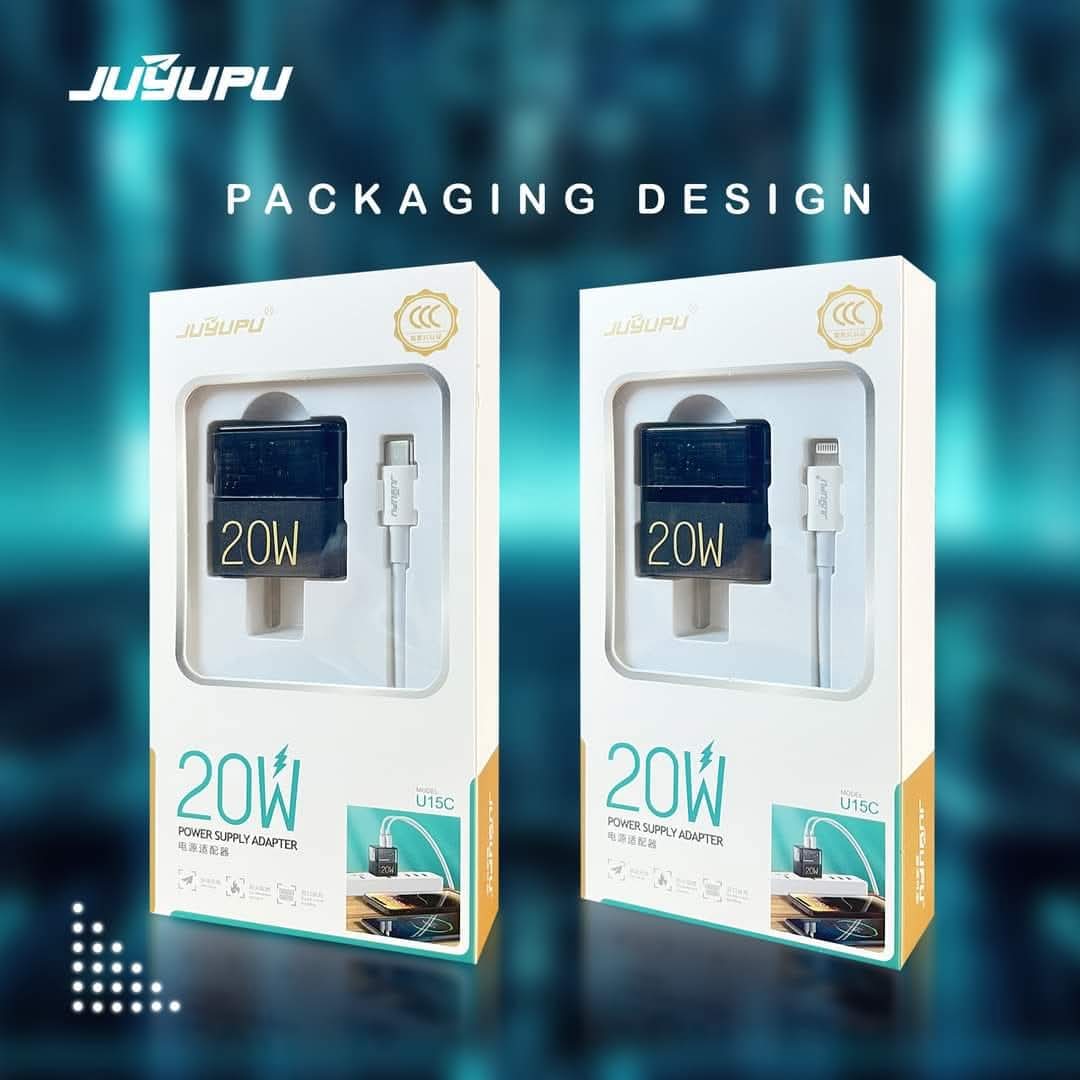 Picture of PD Charger_JUYUPU U15 PD 20w pd+ usb Type-C to C,Type-C to Apple lightning Fast Charger Travel Charger 20watt Fast Wall Travel Chargers Adapter Cto C_20w PD