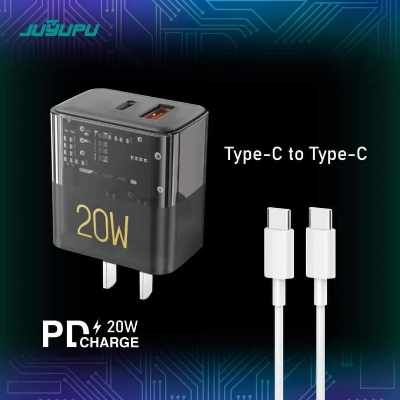 Picture of PD Charger_JUYUPU U15 PD 20w pd+ usb Type-C to C,Type-C to Apple lightning Fast Charger Travel Charger 20watt Fast Wall Travel Chargers Adapter Cto C_20w PD