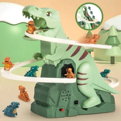 Picture of Dinosaur Chasing Race Track Slide Game with Light & Music