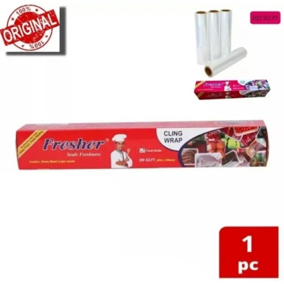 Picture of Fresher Plastic Stretch Wrap Clear Cling Food Grade Pe Vinyl Film - Keep Your Food Fresh And Protected With This Clear Cling Film Roll, Ideal For Wrapping And Preserving Food Items. - Clear