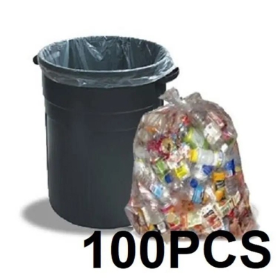 Picture of Transparent (24" X18") 100PCS Trash Bag / Poly Bag / Garbage Bag / Moyla Felar Bag / Polibag - Clear