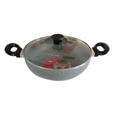 Picture of Kiam Marble Coated Karai With Glass Lid 26cm - Multicolor