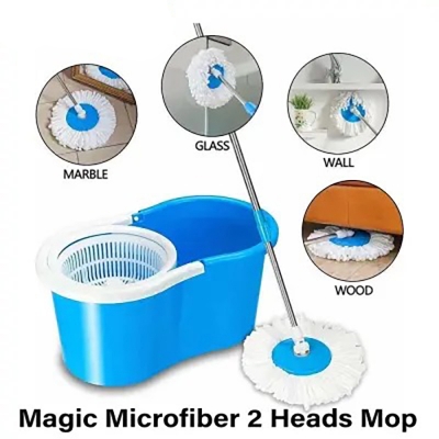 Picture of Easy 360* Spin mop Bucket with Stainless Steel wringler by RC CLEANERS (Blue) - Multicolor