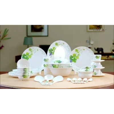Picture of Italiano Melamine Snodrop 52 Piece Crazie Dinner Set - Different Colors - Elevate Your Dining Experience - Easy To Use and Clean - Multicolor