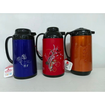 Picture of 1 liter metallic body vacuum push flask mixed color - Multicolor