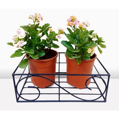 Picture of 1PC 12 Inch Square Planter Stand Flower Pot Stand For Balcony Living Room Outdoor Indoor Grill Rack - Black