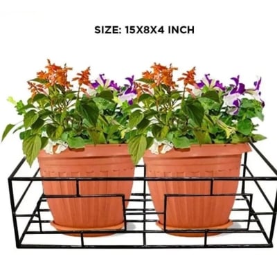 Picture of Metal Grill Rack Hanging Planter Pot - Black