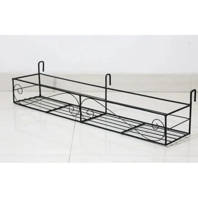 Picture of Metal Grill Rack Hanging Planter Pot - Black