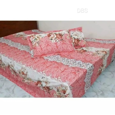 Picture of King Size Bed Sheet Cotton Multicolor With 2 Pillow Covers Dbs