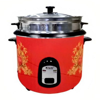 Picture of Kiam Straight Glass Lid (One SS Bati & One Coating Bati) Full Body SFB-5704 - Red