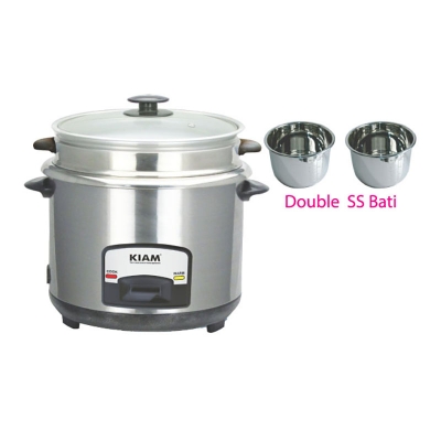 Picture of Kiam Rice cooker Steel (Double SS Bati) Straight 2.8 Ltr - Multicolor