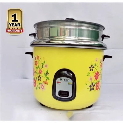Picture of Kiam Rice cooker Straight Glass Lid  3.2 Ltr (One SS Bati & One Coating Bati) Full Body SFB-5705 - Multicolor