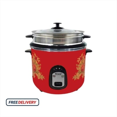Picture of Kiam rice cooker 2.8 Straight Glass Lid (Double SS Bati) Full Body SFB-5804 - Multicolor