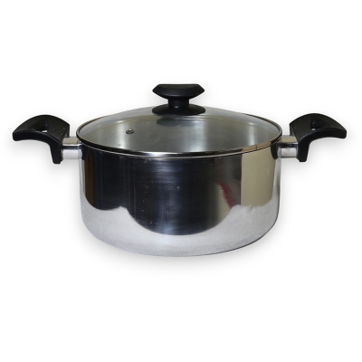 Picture of Alu. Casserole with Glass Lid 22 cm - Silver