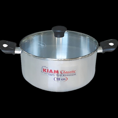Picture of Alu. Casserole with Glass Lid 28 cm - Silver
