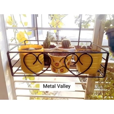 Picture of Metal Grill Rack Hanging Planter Pot 15x8x4 inches -1 Pcs. - Black