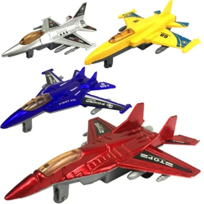 Picture of 1PCS Plane Model Toy Kids Pull Back Plane Plastic Military Airplane Model Christmas Gift - Multicolor