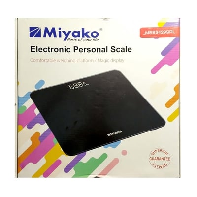 Picture of Accurate Weight Measurement with Miyako Digital Weight Machine/Miyako Electrical Personal Scale MEB-3429RNB - Your Reliable Partner for Health - Black