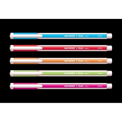 Picture of Matador i-Teen Rio Ball Pen Black Ink - (12Pcs) - Multicolor