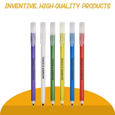 Picture of Oil based gel ink
0.7 mm NS tip with TC ball
Extra refilling opportunity
Smooth and flawless writing
6 colorful cap
Transparent body
Shlef life: 2 years
12 pcs - Multicolor