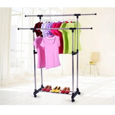 Picture of Folding Double Clothes And Shoe Rack Portable Alna - cloth hanger - Multicolor