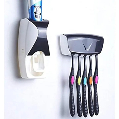 Picture of Automatic Toothpaste Dispenser and Brush Holder Set - Multicolor