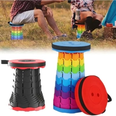 Picture of Portable Telescoping Camping Stool Seat For Fishing Hiking Traveling Outdoor Activities - Compact And Convenient Seating Solution - Multicolor